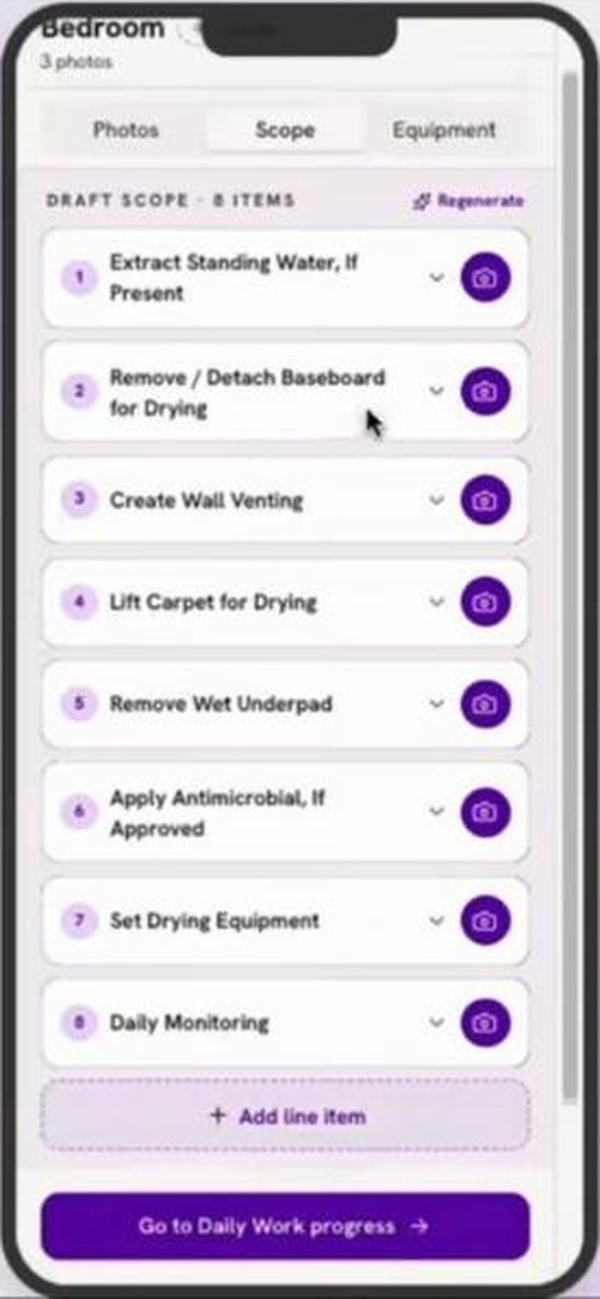 RocketPlan mobile app: AI draft scope